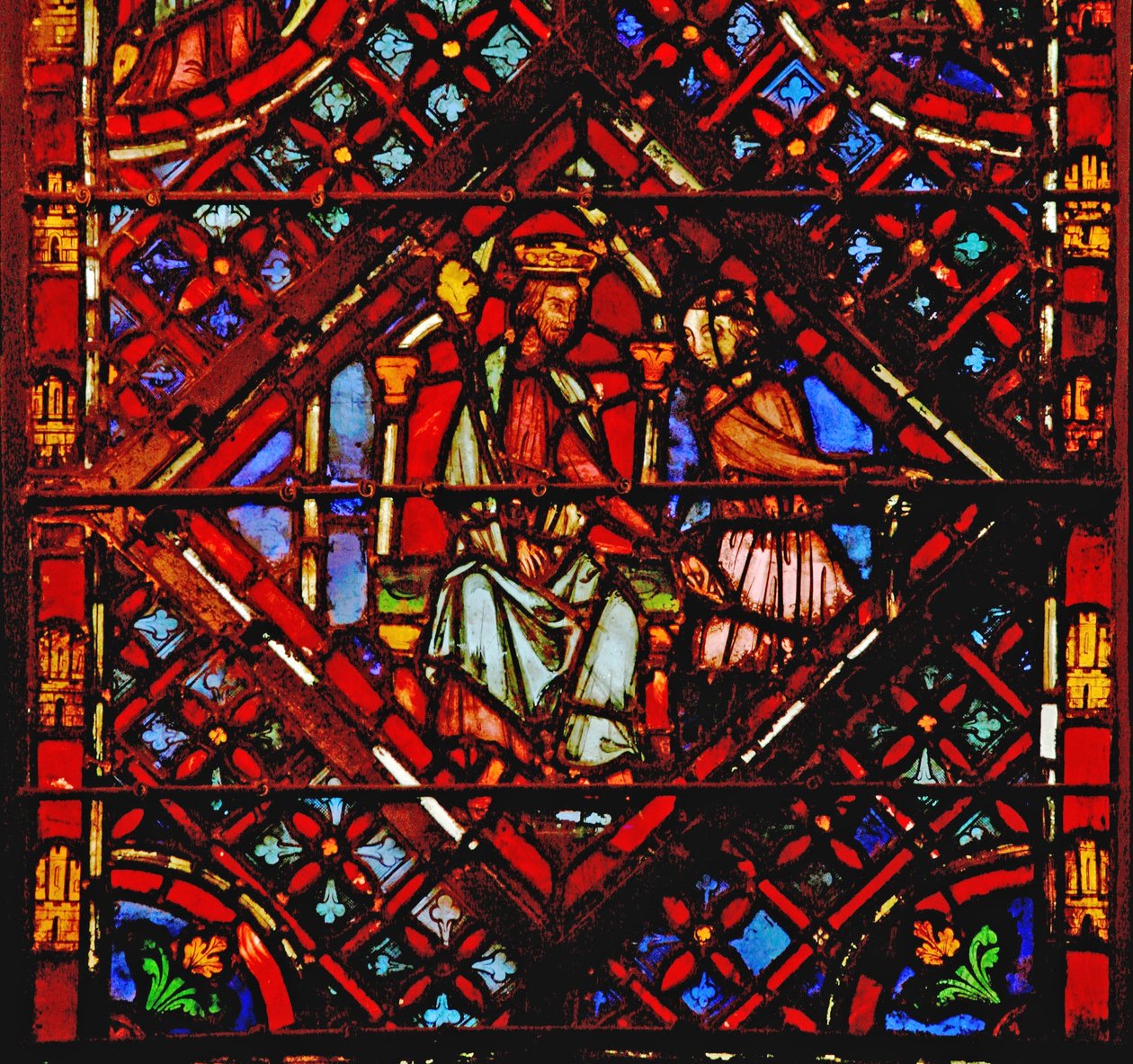 Vindue w2 Moses forlader Faraos palads Ex II 15 af French School