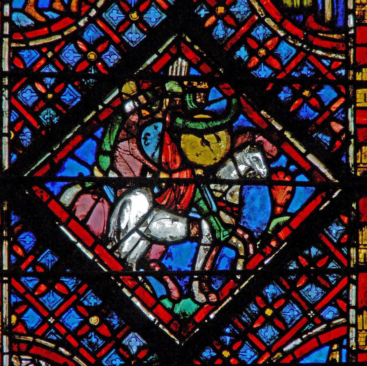 Window w2 Faraos hær forfølger israelitterne Ex XIV 8 af French School