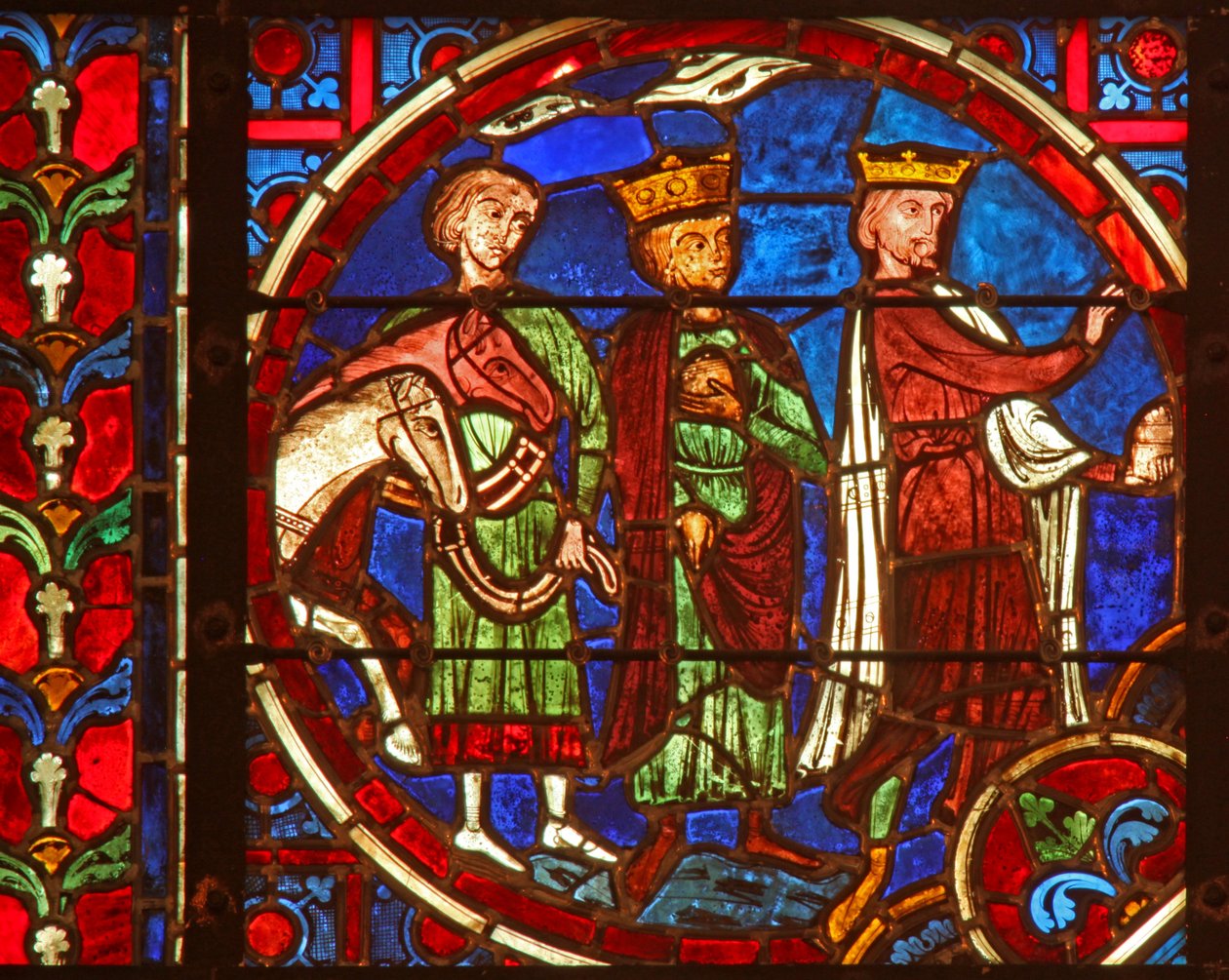Vindue w2, der viser tilbedelsen af magi af French School
