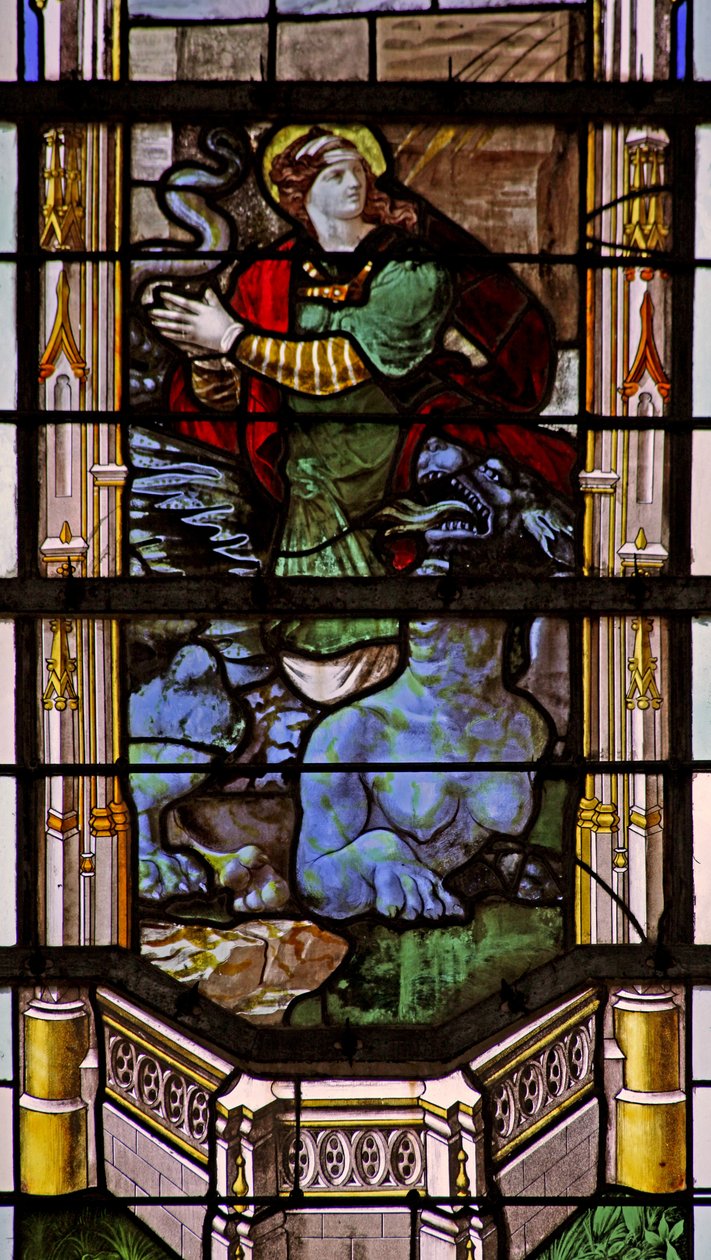 Vindue w31 forestillende St. Margaret af French School