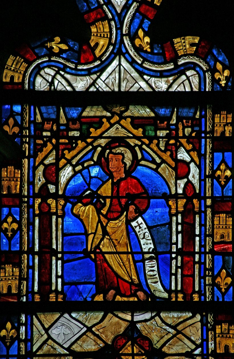 Vindue w36 forestillende St Simon af French School