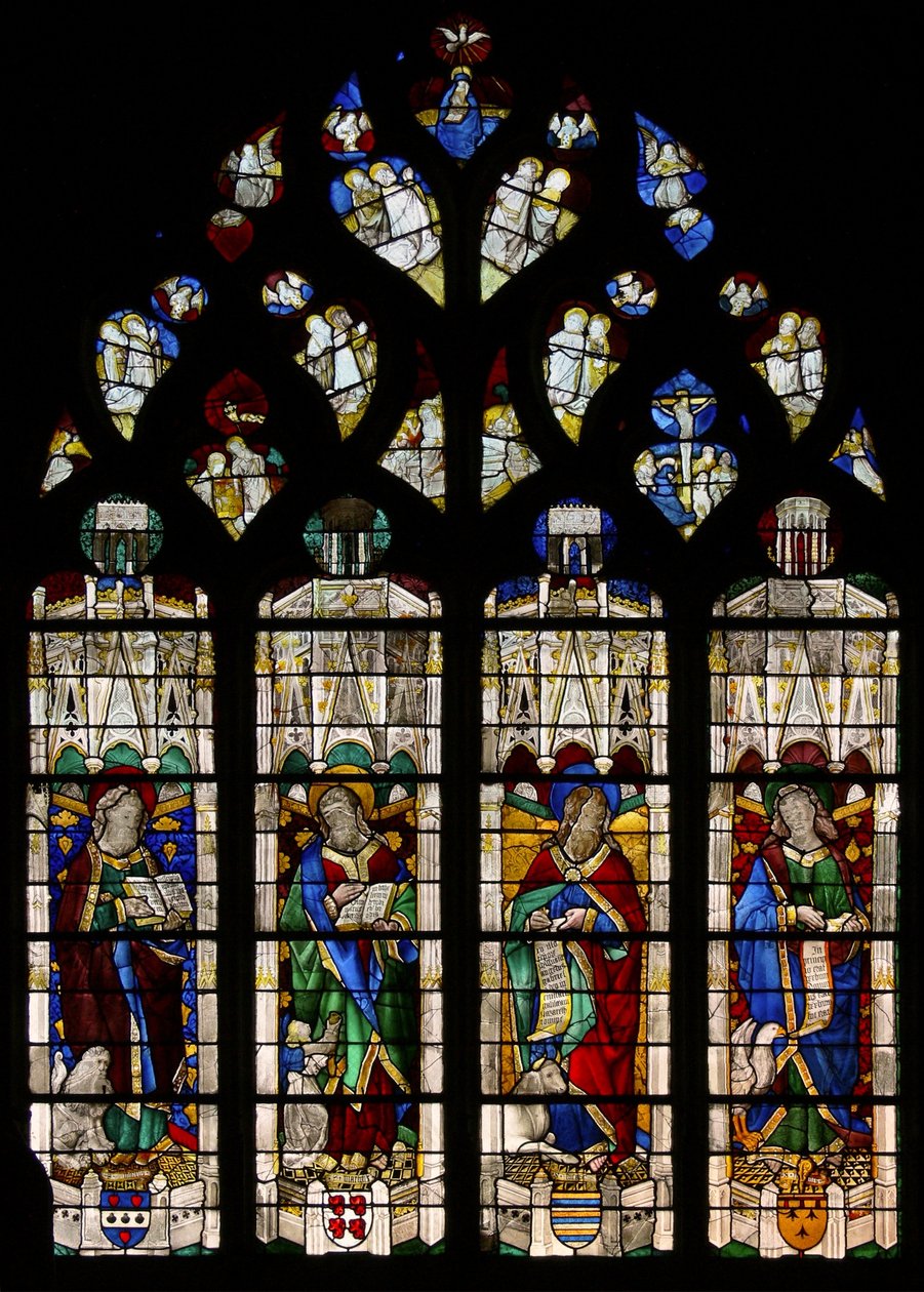 Vindue w37, der viser evangelisterne - Fire af French School