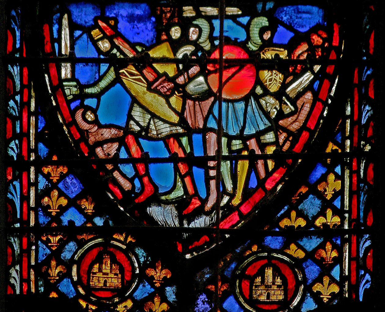 Window w3 En kamp (mod amalekiterne? Numb XIV 45) af French School