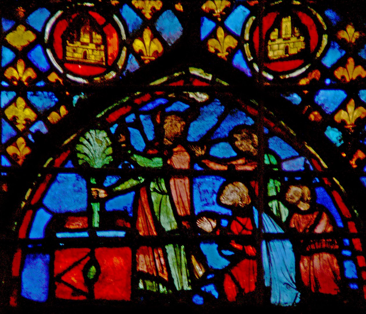 Vindue w3 Moses placerer blomstringsstaven på alteret Numb XVII 10-11 af French School