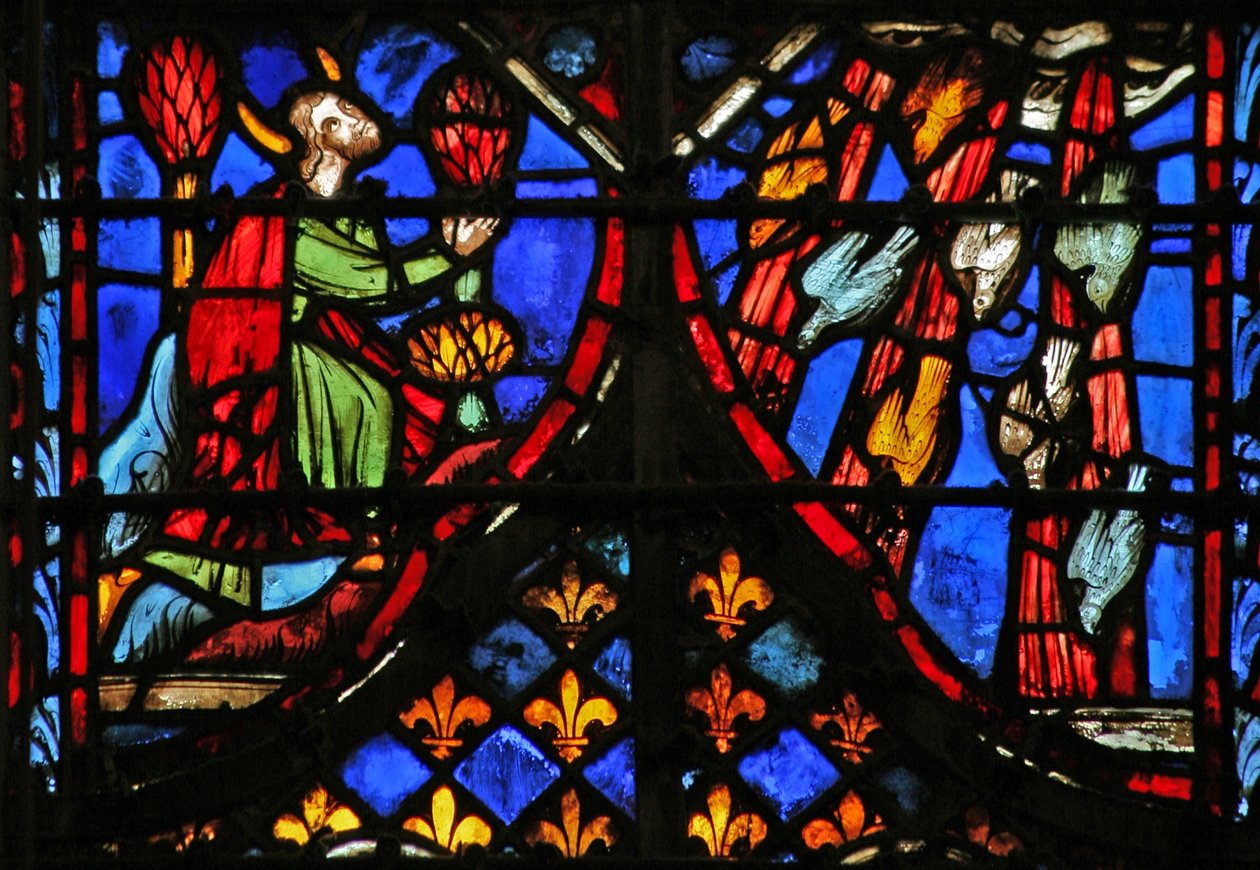 Vindue w3 Moses beder: vagtlerne går ned. Nummeret XI 31 af French School