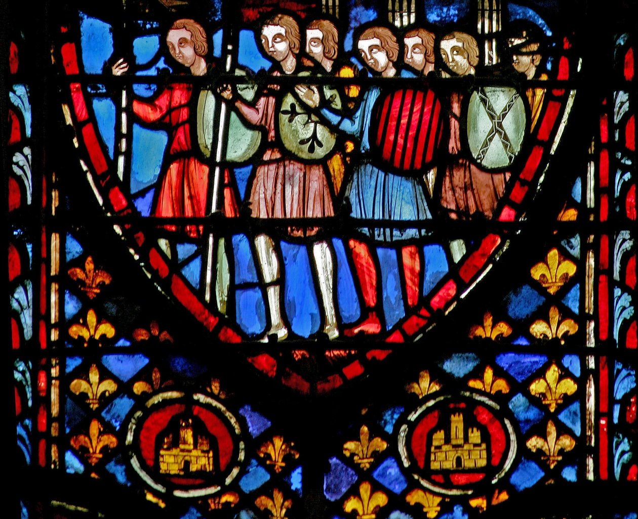 Vindue w3 Israels Børn marcherer mod amalekiterne Numb XIV 45 af French School