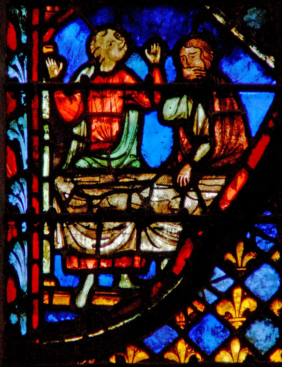 Window w3 the Straffer folket med plager, som de forsøger at spise vagtlen Numb XI 33-34 af French School