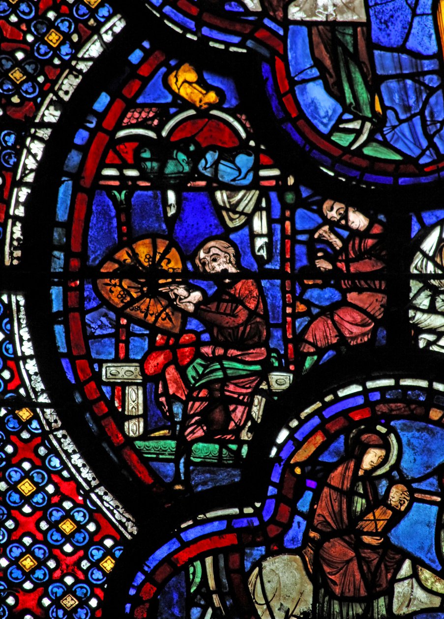 Vindue w48, der forestiller donorerne - rustningerne af French School