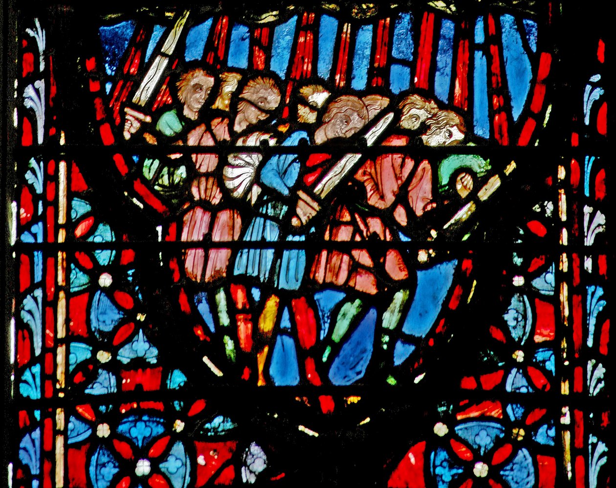 Window w4 Amorites støder på hagl Josh X 11 af French School