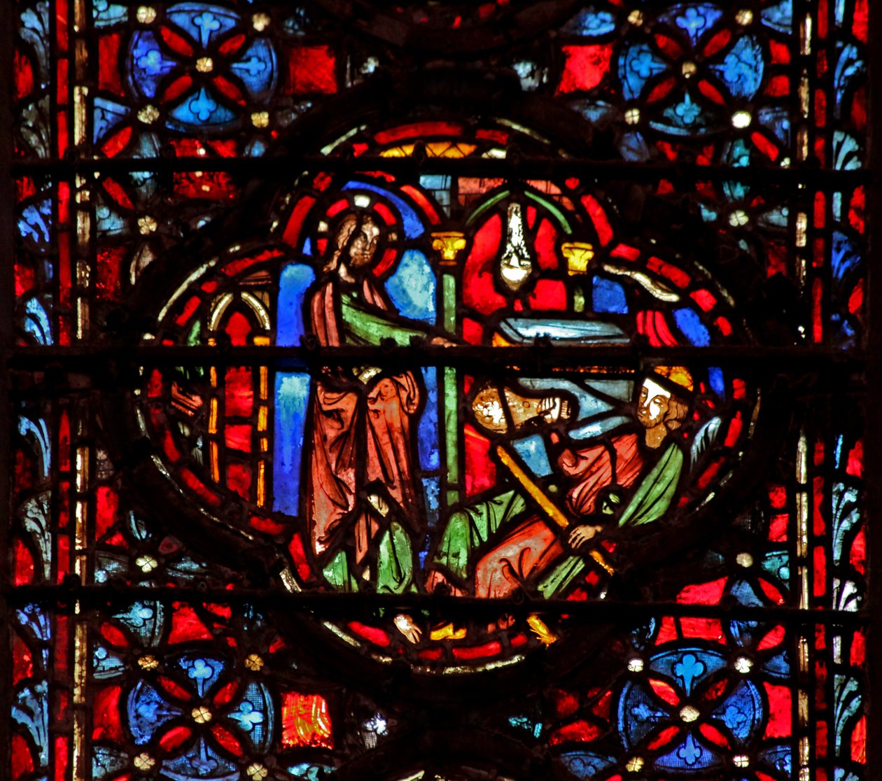 Window w4 Gud finder Achan skyldig i at plyndre og beholde Josh VII 18 af French School
