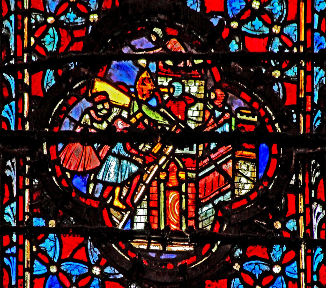 Window w4 Joshua fanger Hazor Josh XI 10-11 af French School