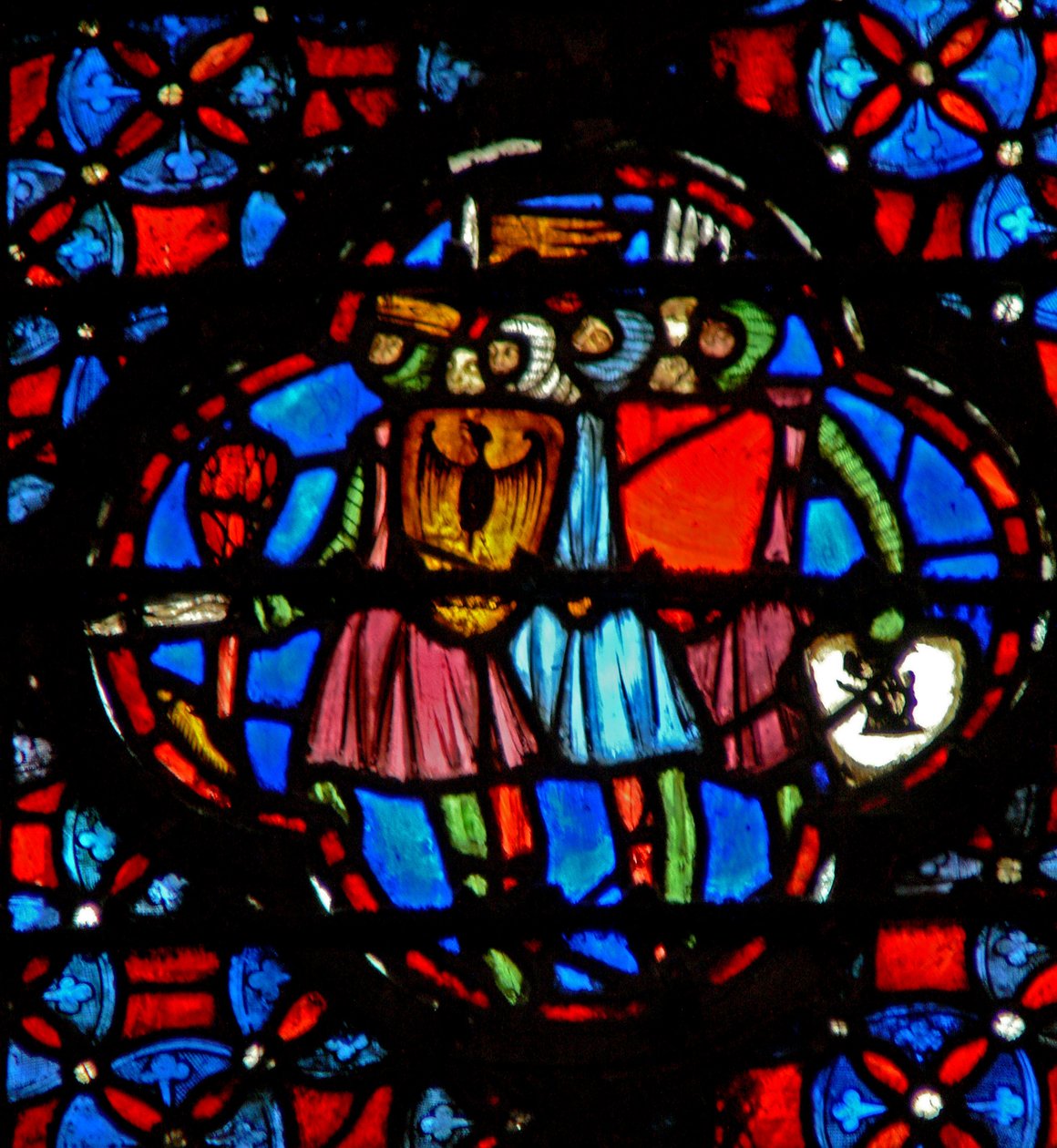 Window w4 Marching to War Josh XI 7 af French School