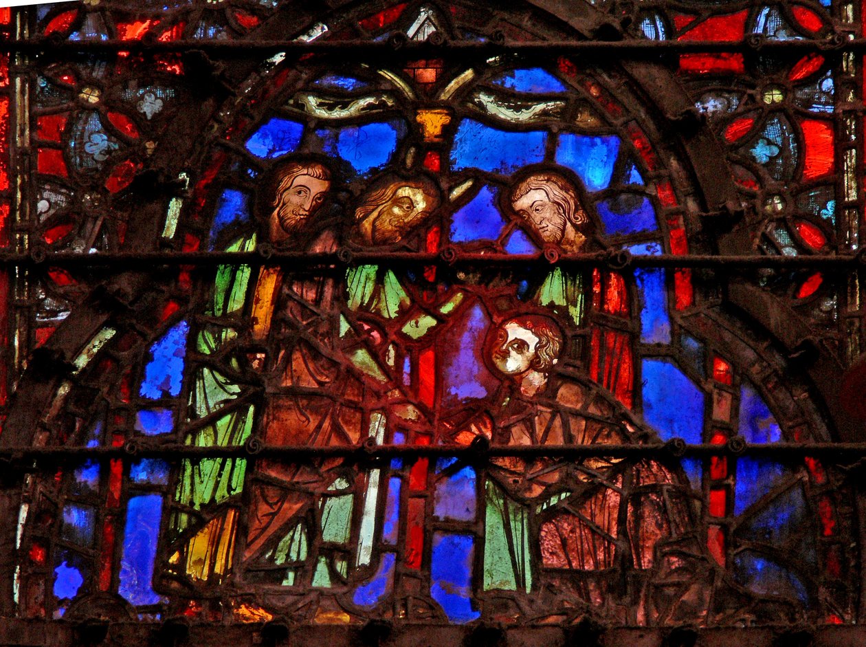 Vindue w4 Moses betegner Joshua Deut XXIV 9 af French School