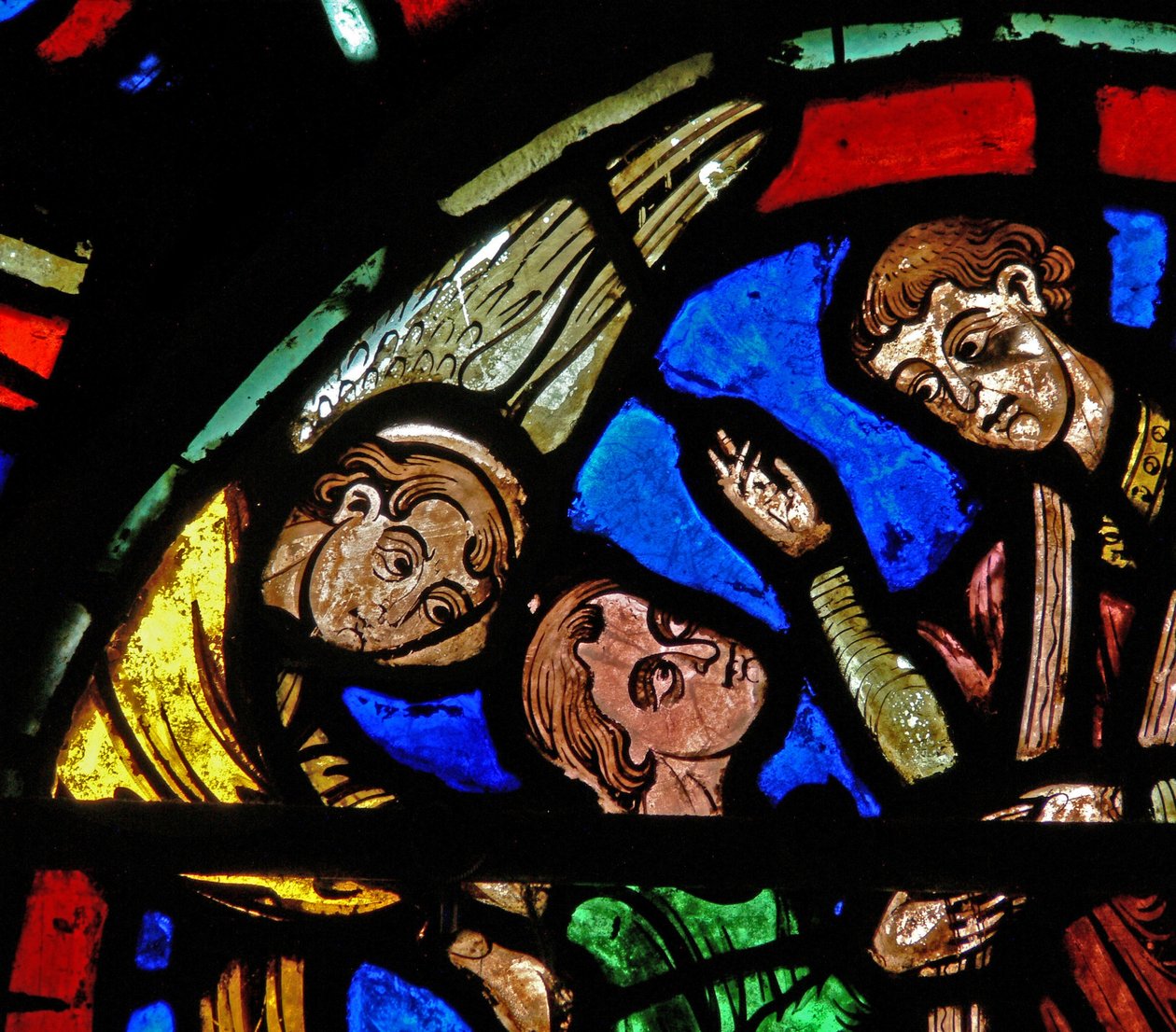 Vindue w4, der forestiller en præst, giver absolution af French School