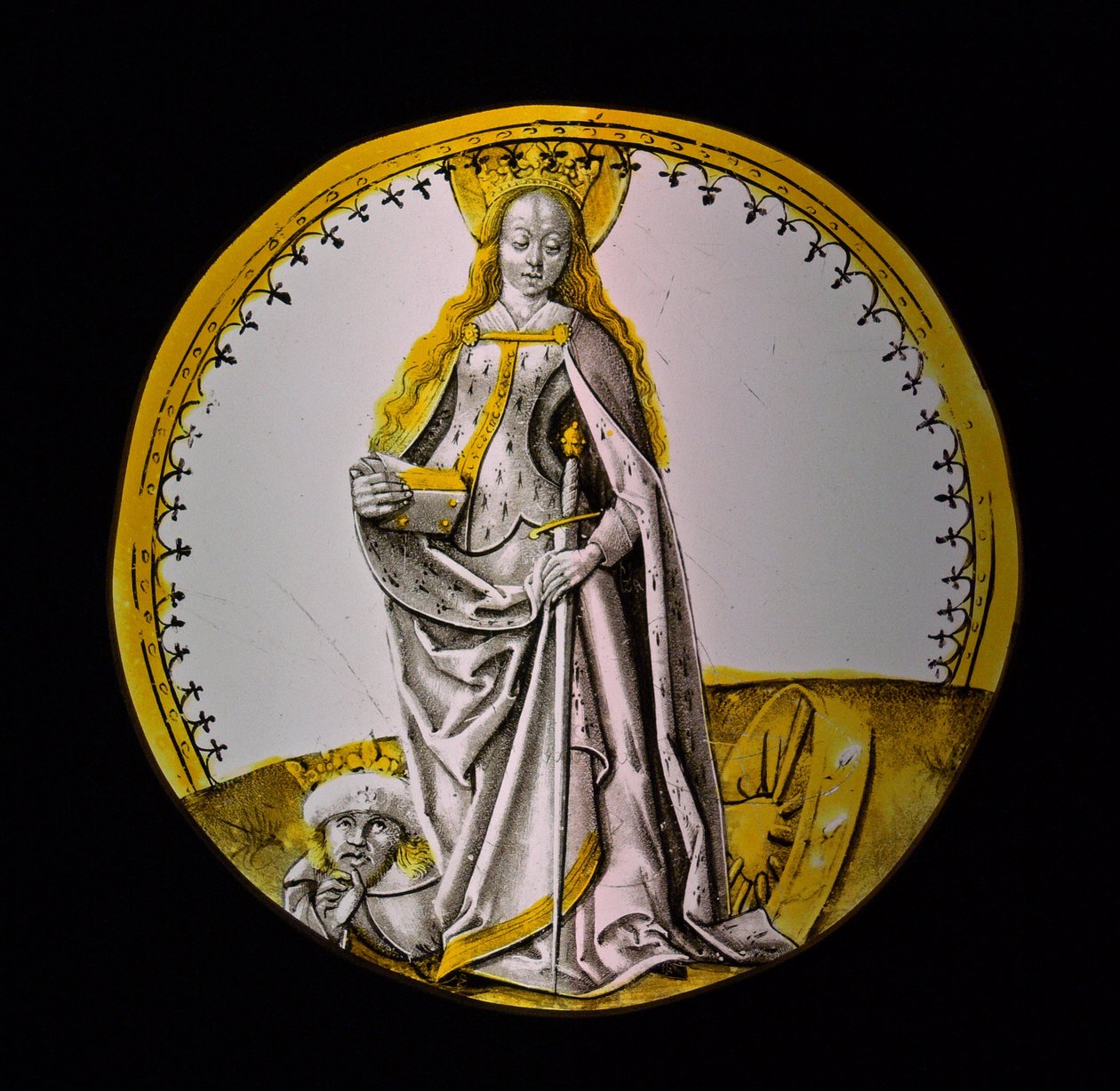 Vindue w66 forestillende St. Catherine af French School
