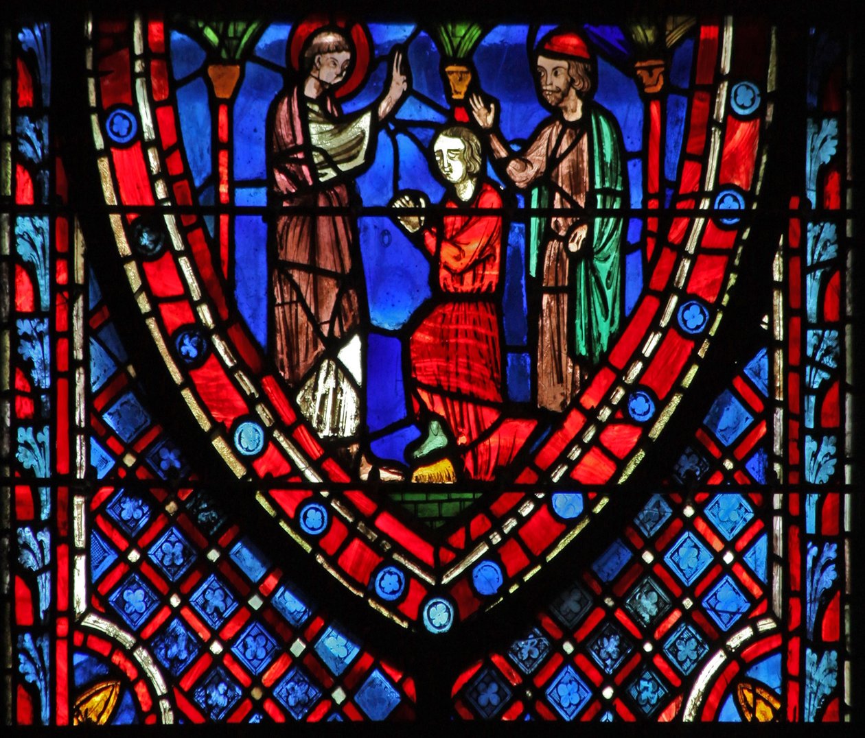 Vindue w7 St John: med Aristodemus af French School