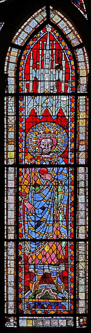 Vindue w7 forestillende Louis, søn af Lotharius II af French School