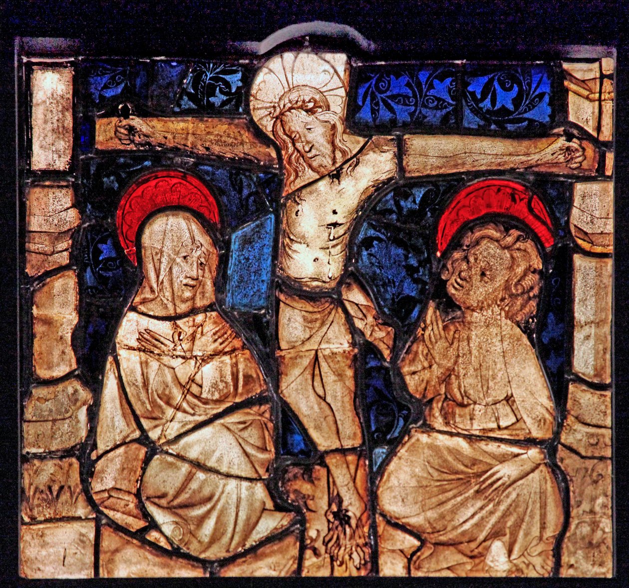 Vindue w7, der viser korsfæstelsen, fra Church of Betton, Bretagne af French School
