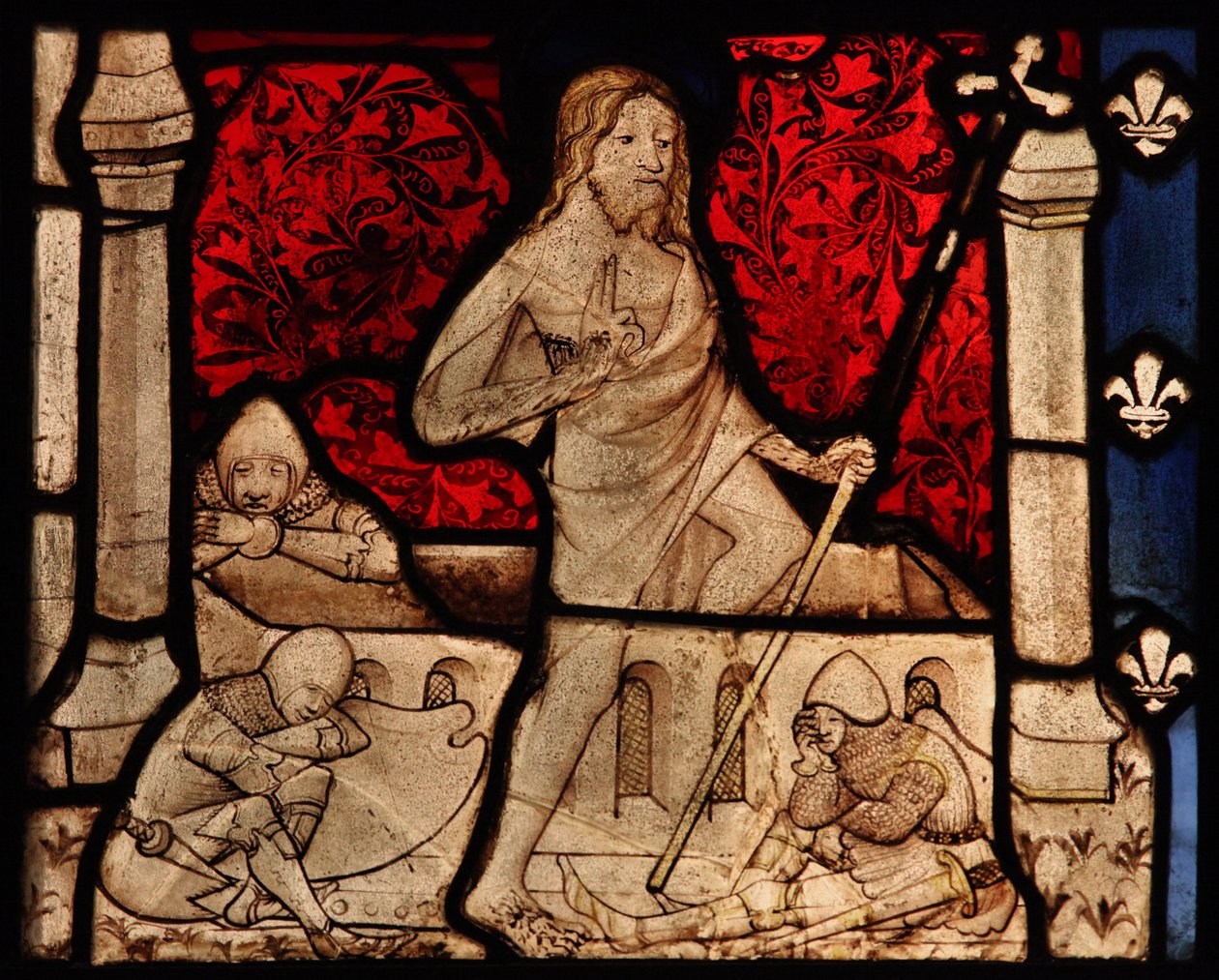 Vindue w80, der viser opstandelsen, fra Church of Betton, Bretagne af French School
