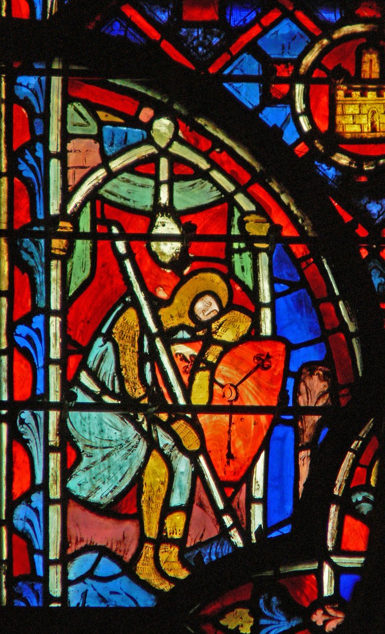 Vindue w8 En vagt på Jesu grav af French School