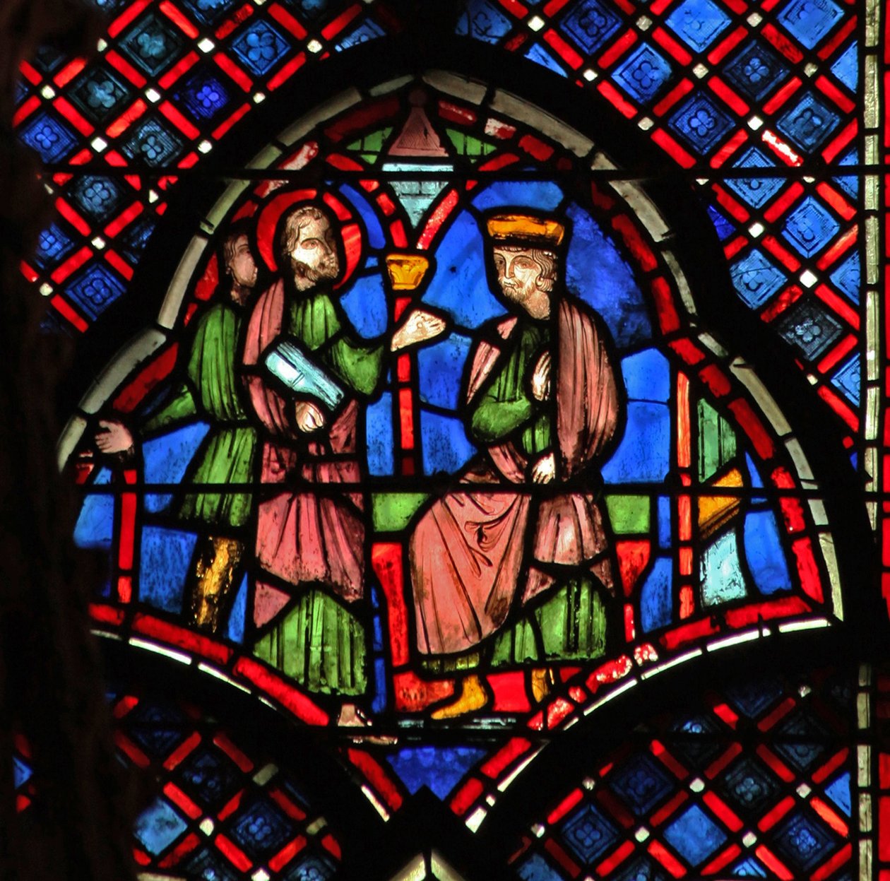 Vindue w9L Johannes Døberen: anklager Herodes af French School