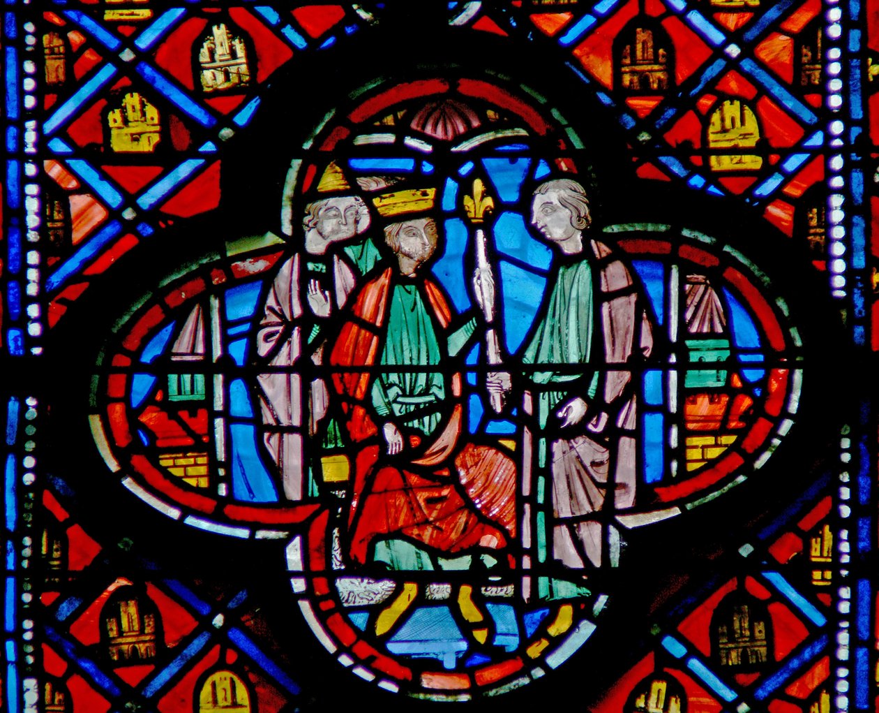 Window w9R Nebukadnezzar udnævner Daniel til kommandør. Dan II 48 af French School