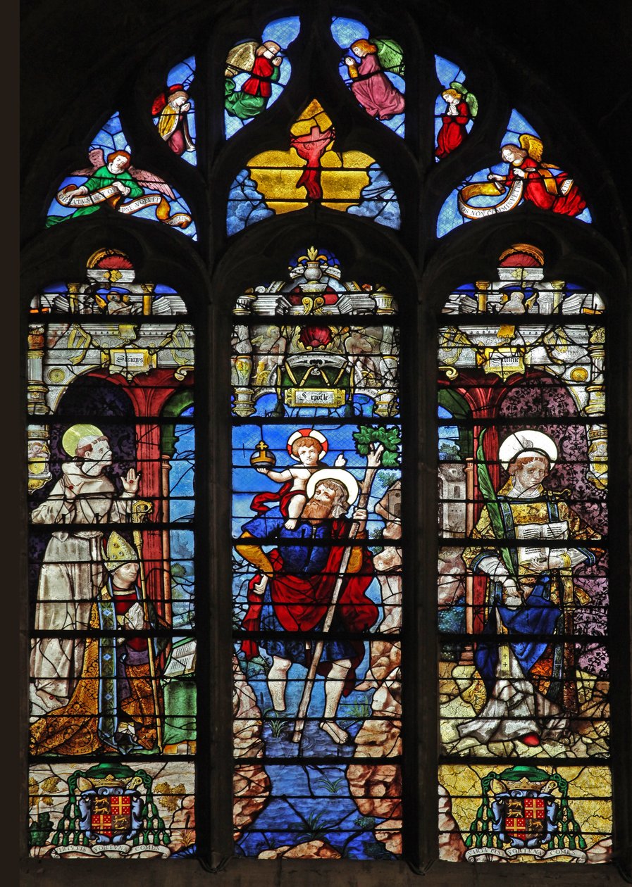 Vindue w9 afbilder St Francis, St Christopher, St Stephen af French School