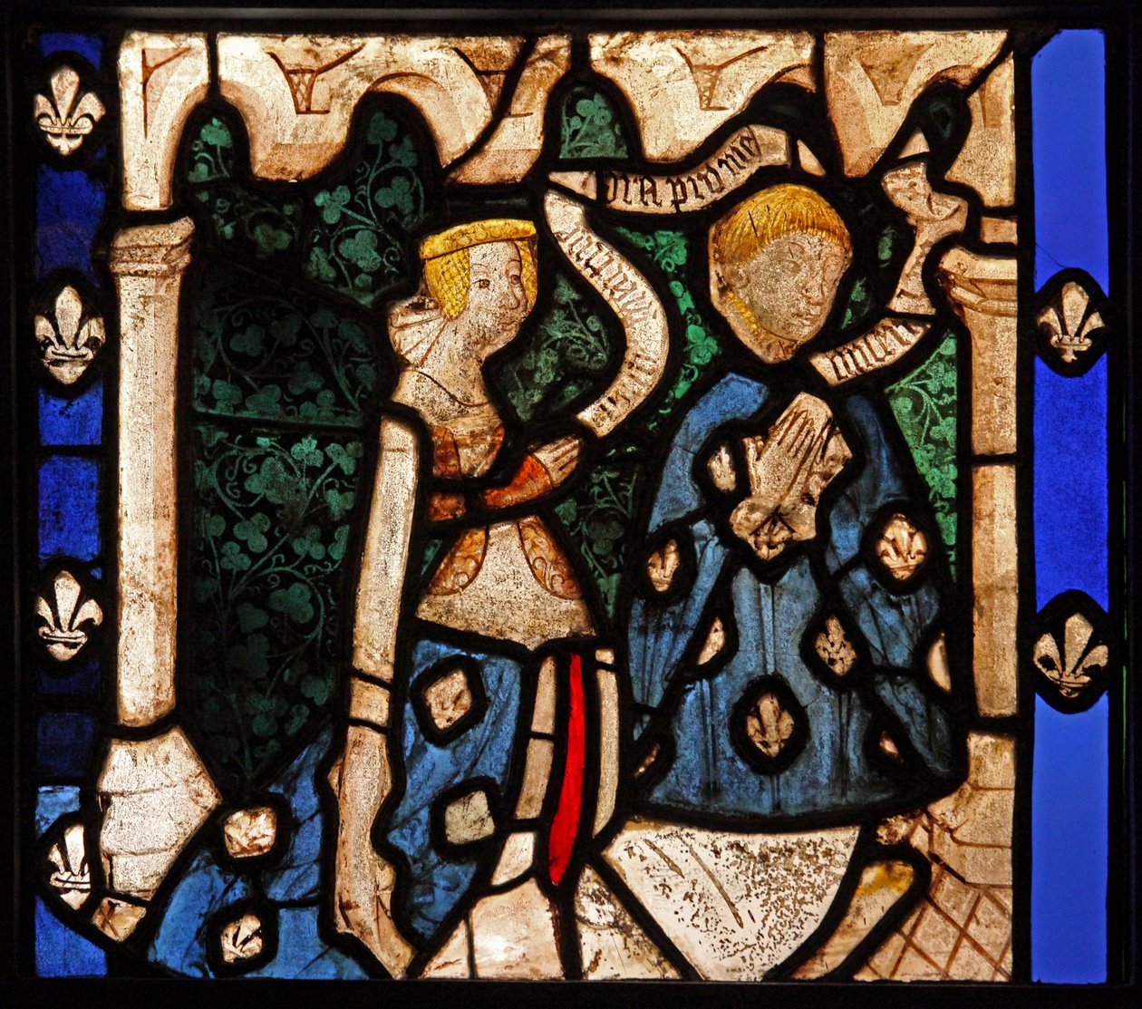 Vindue w9, der viser donorer, fra Church of Betton, Bretagne af French School