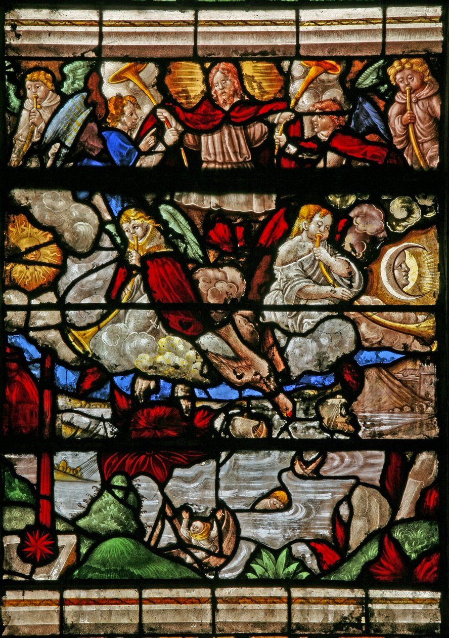 Vindue w9, der forestiller den sidste dom - efter Albert Durer af French School