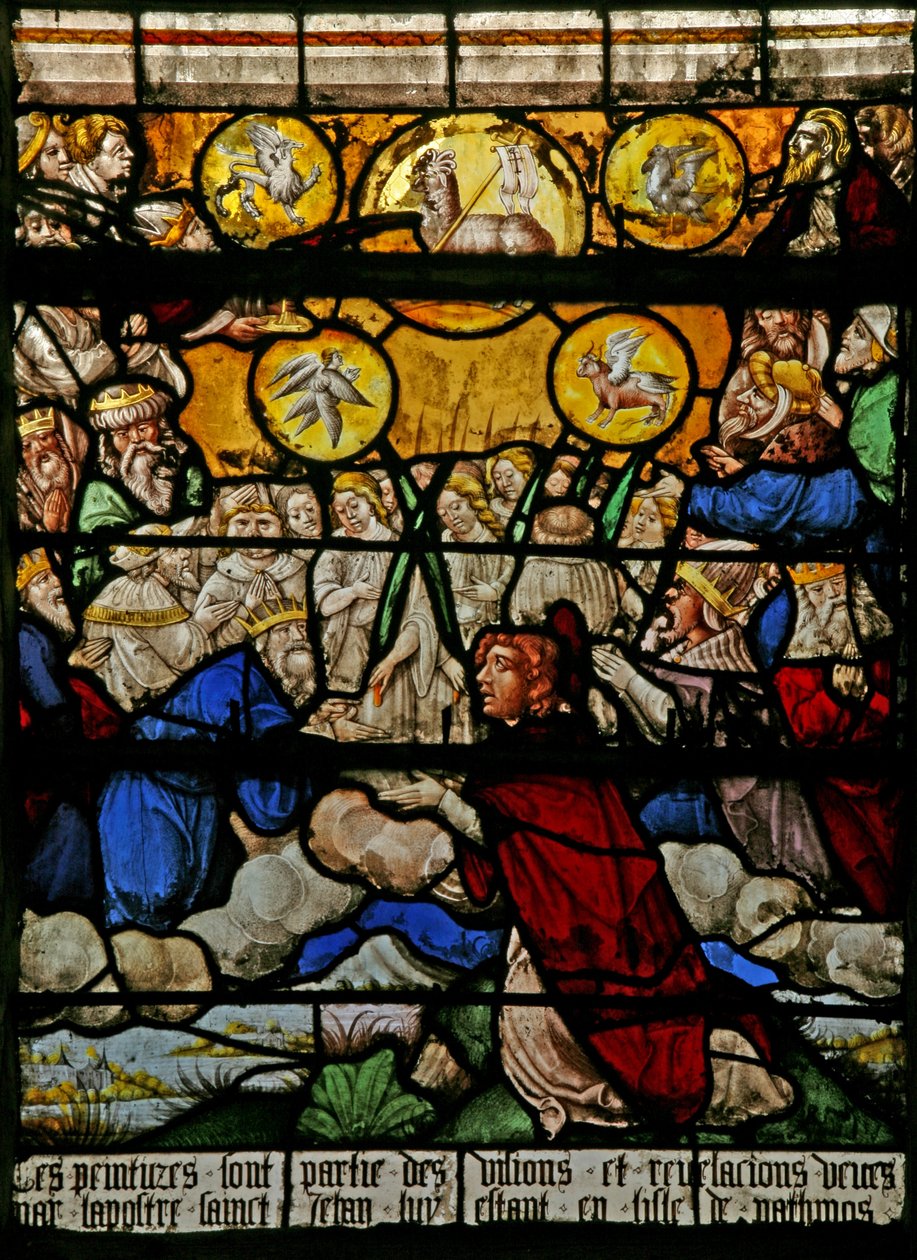 Vindue w9, der forestiller den sidste dom - efter Albert Durer af French School