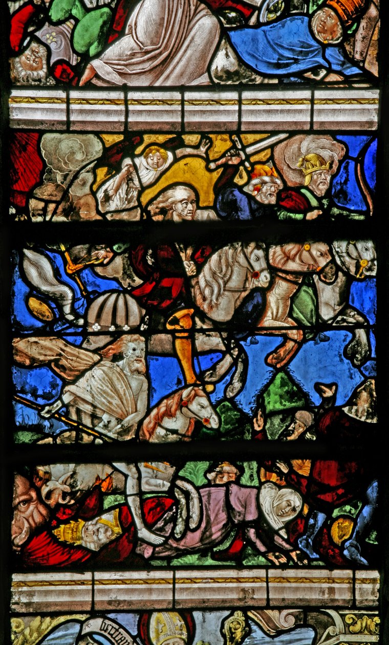 Vindue w9, der forestiller den sidste dom - efter Albert Durer af French School