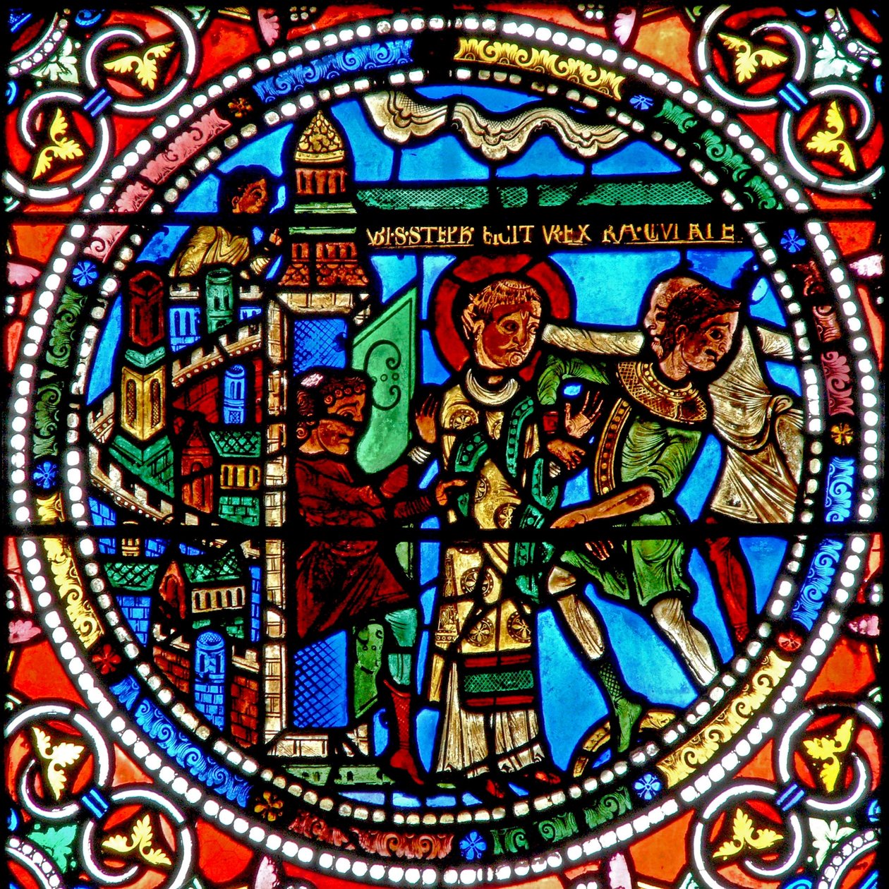 Window wXIX, der forestiller St. Stephen, er arresteret af French School