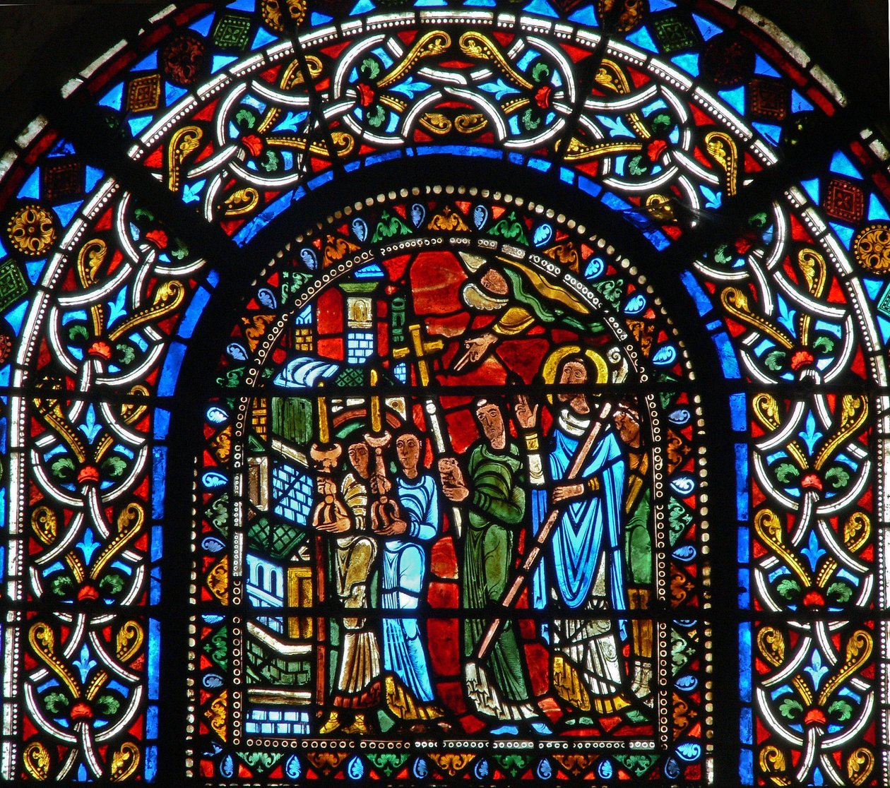 Vindue wXXI, der viser et kantpanel (C12) og en procession af French School