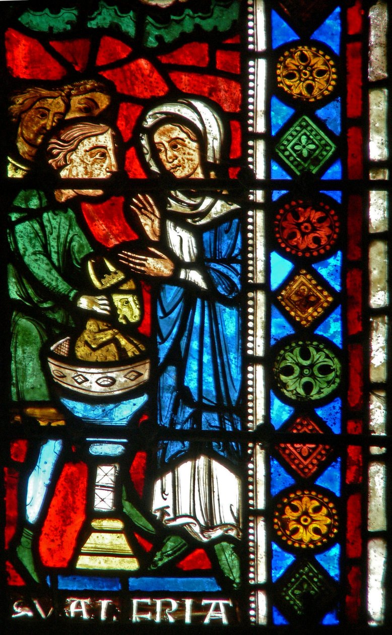 Vinduet wXX, der forestiller St. Valery, nægter at tilbede idoler af French School