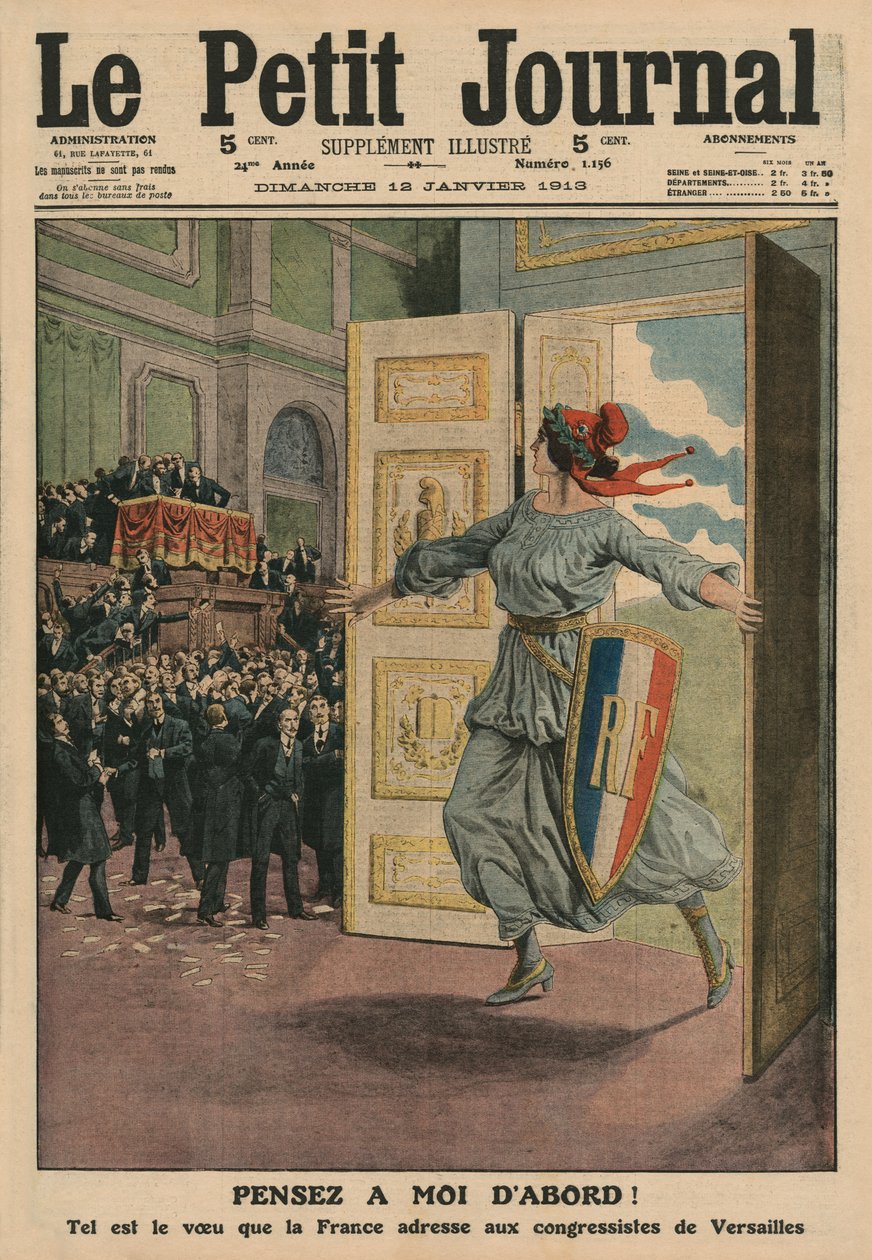 Den franske republiks ønske ved Kongressen i Versailles, Tænk først på mig, forsideillustration fra 