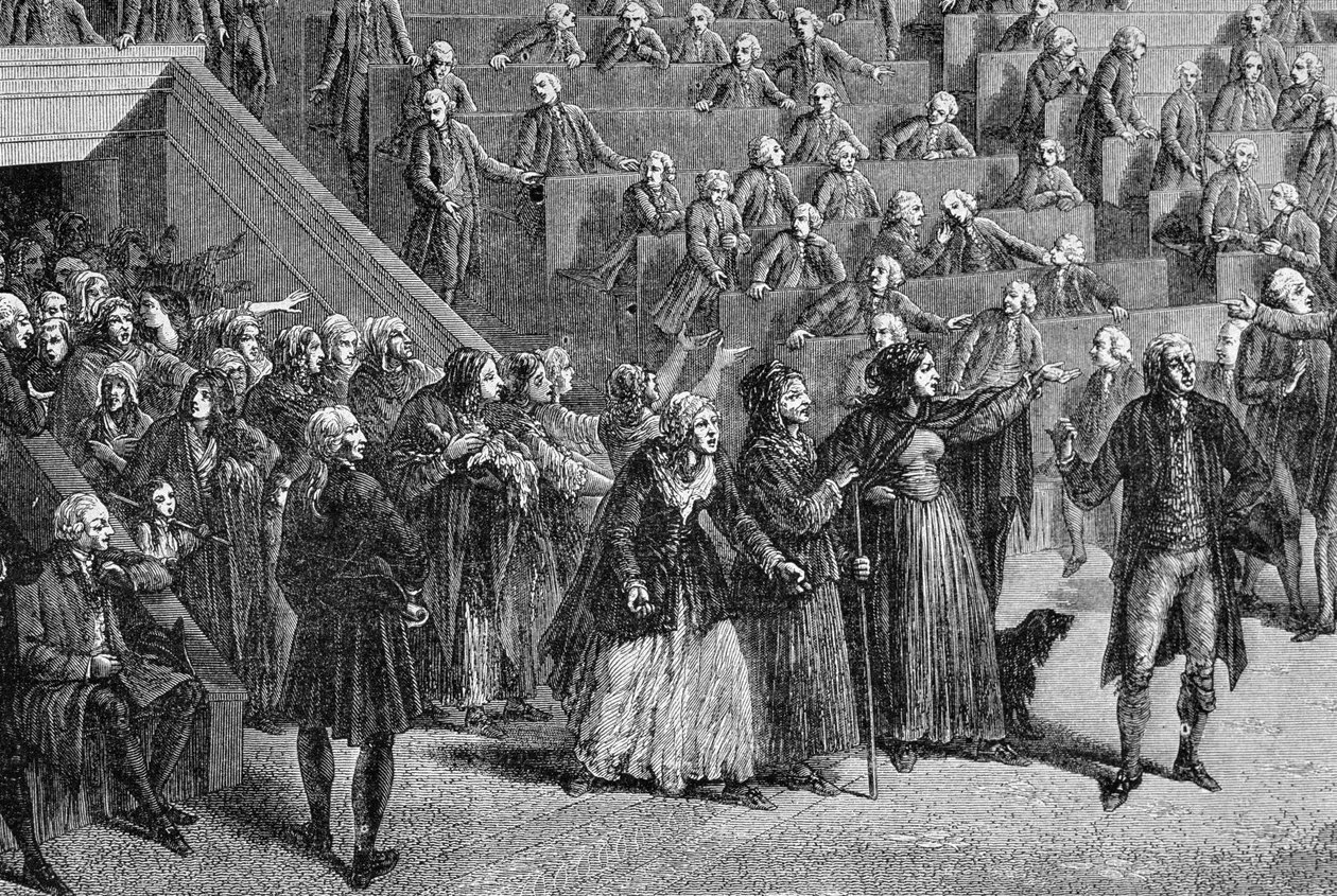 Kvinder invaderer forsamlingen, 56. oktober 1789 af French School