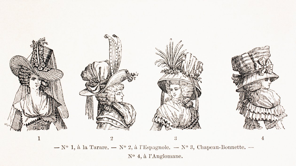 Kvinders hatte i det 18. århundrede, 1875 af French School