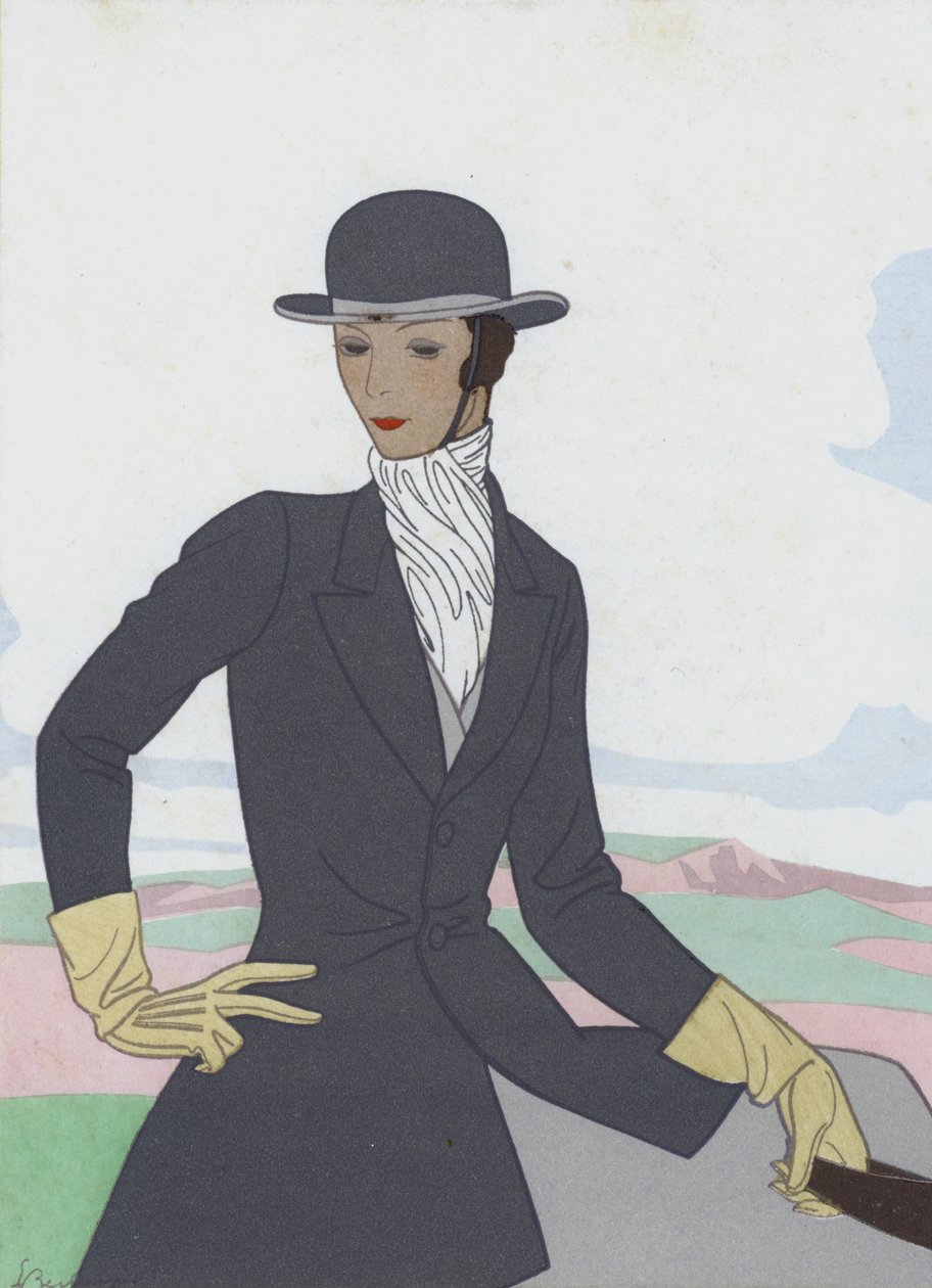 Design af ridedragt til kvinder fra 1920