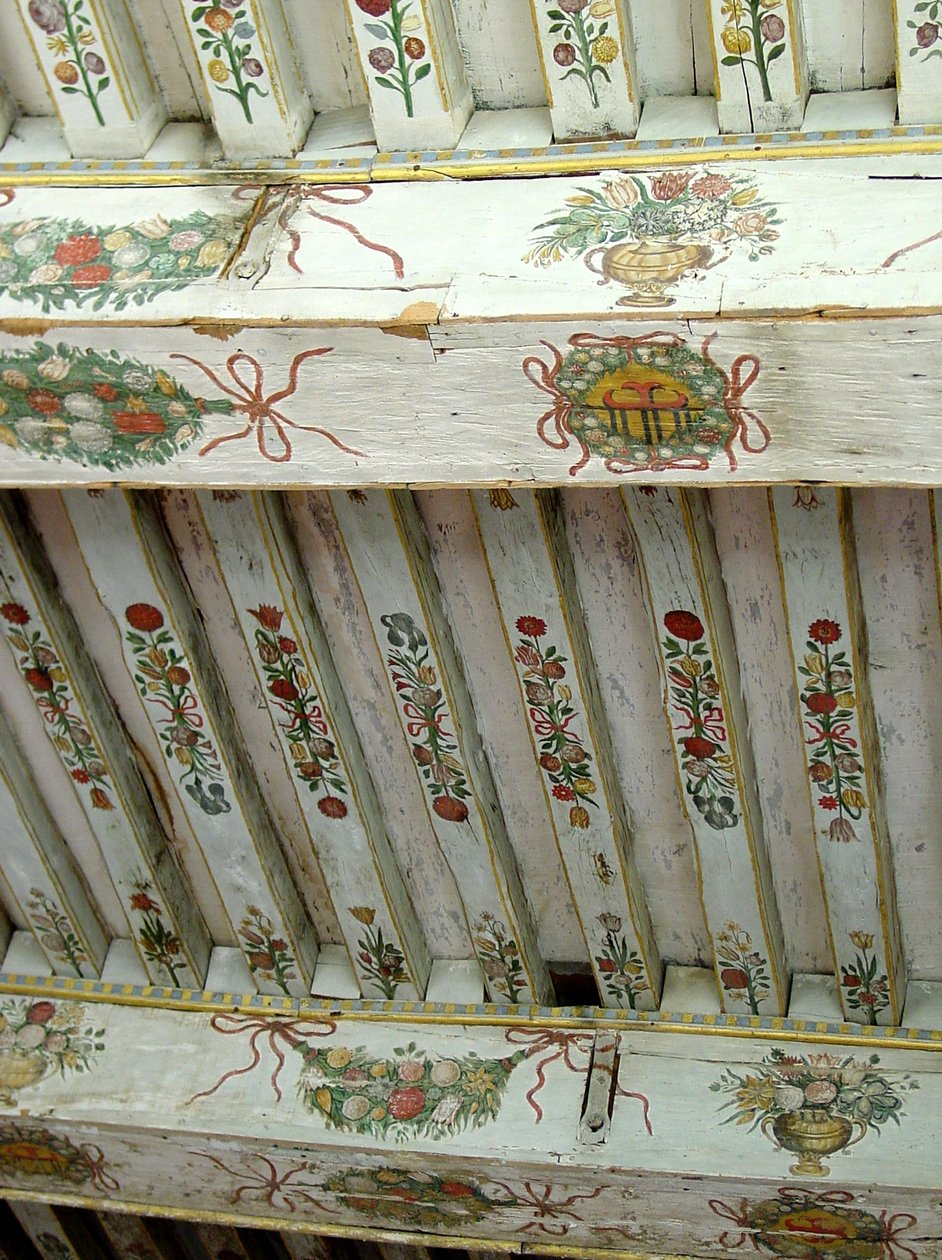 Træbjælker, Chateau dOiron, Loire-dalen (malet træ) (se også 265494) af French School