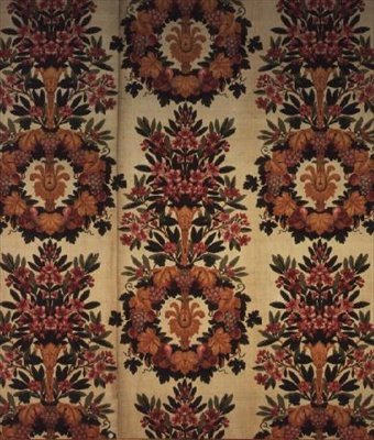 Kranse af blomster og laurbærgrene, Atelier de Lyon, Maison Grand Freres, 1811 (broderet fløjl) af French School