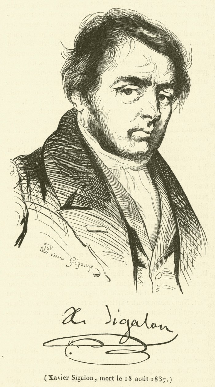 Xavier Sigalon, død 18. august 1837 (kobberstik) af French School
