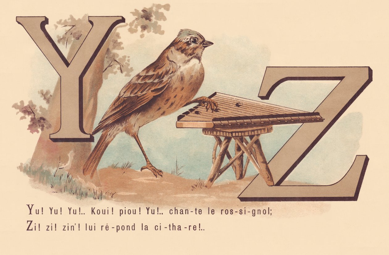YZ: Dig! Du! Du! Koui! piou! Du! Syng Nightingale Zi! Zi! Zi! Citaren svarer ham! af French School