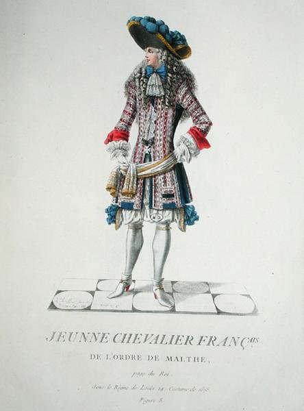Ung ridder af Maltas Ridderorden i 1678, illustration fra 