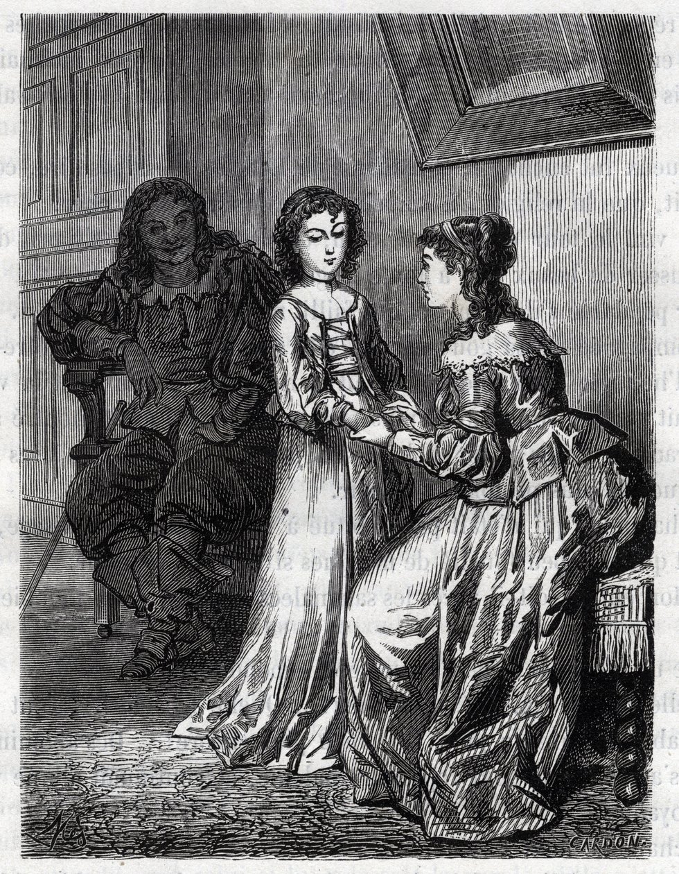 Dit hoved er skyldigt, hvis dit hjerte ikke er skyldig, fortalte Madame de Lanclos sin datter Anne "" Ninon"" fra Enclos (eller Ninon de Lenclos eller Ninon de Lanclos). af French School
