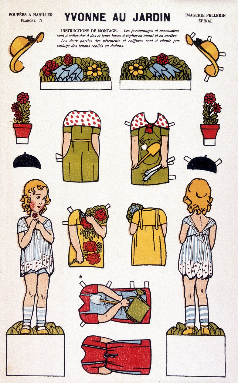 Yvonne i haven: decoupage. 19. århundrede. af French School