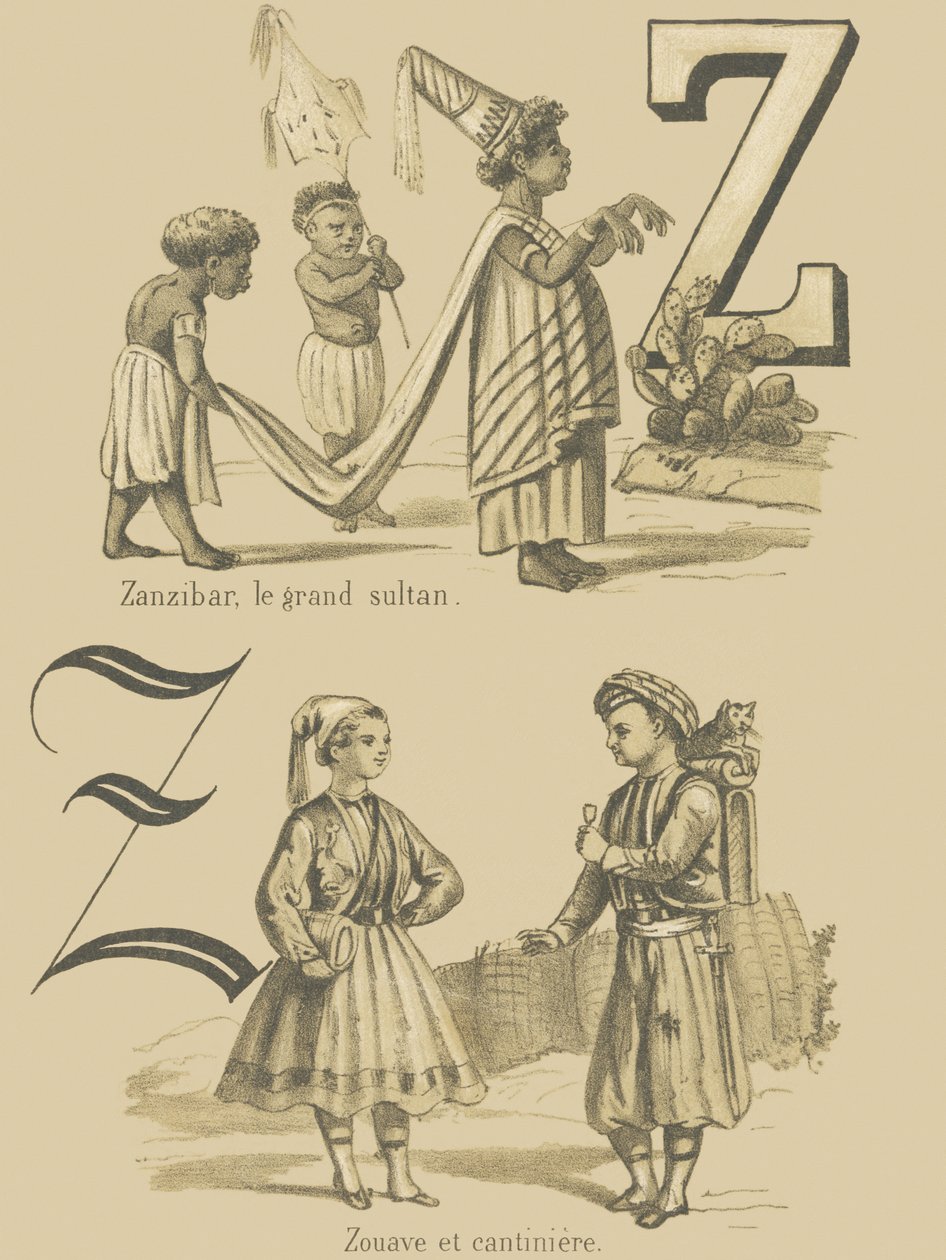 Z: Zanzibar, den store sultan/Zuave og cantiniere af French School