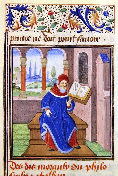 Zaqaquin, fra Histoire des Philosophes, slutningen af det 15. århundrede (vellum) af French School