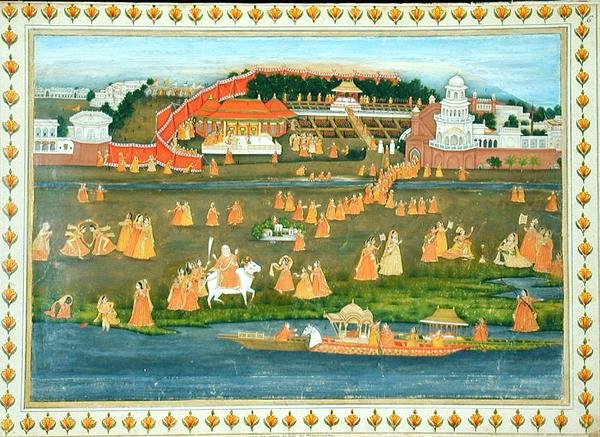 Zenana af Muhammad Shah på et besøg i landet fra 