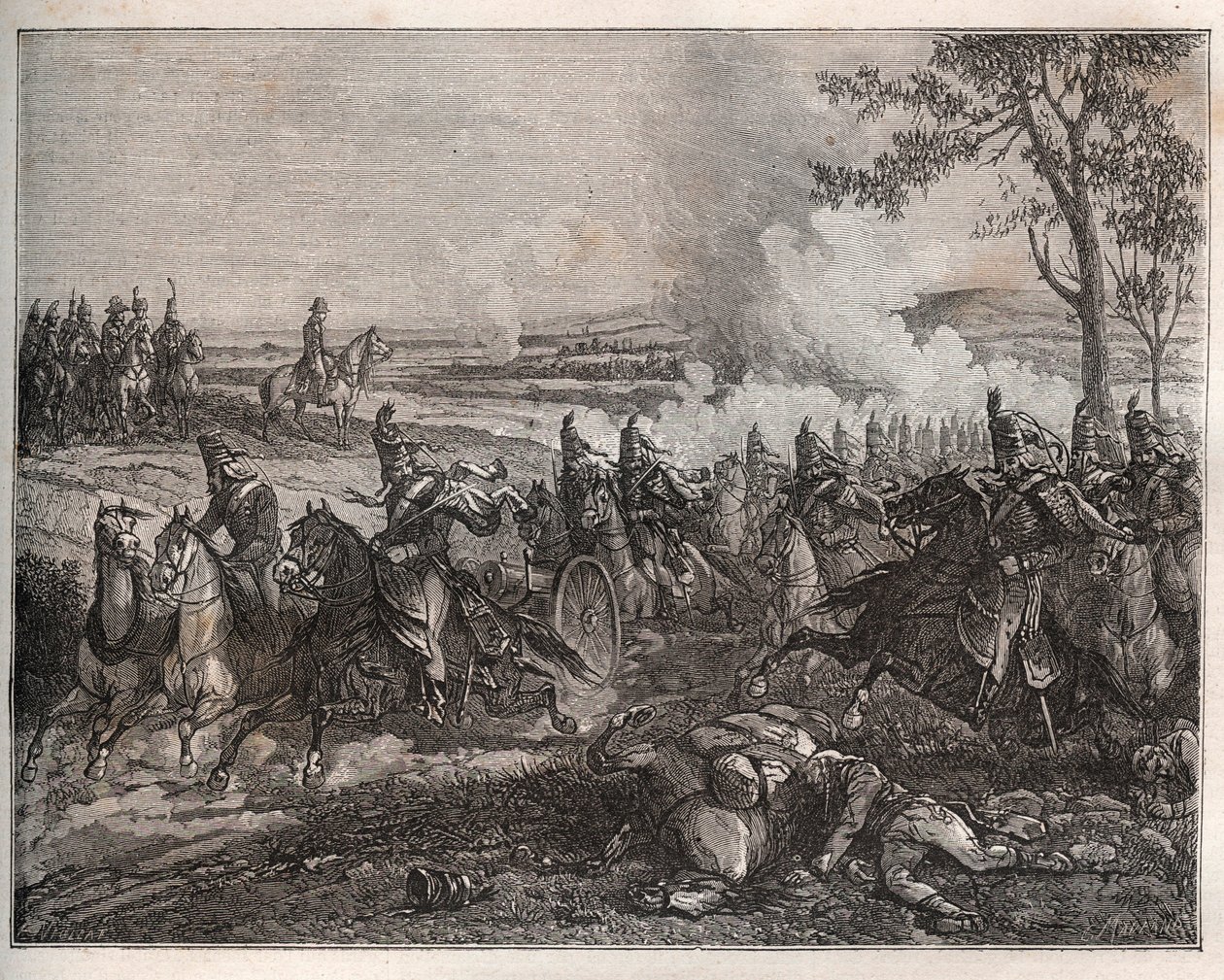 Slaget ved CASTIGLIONE: i sit italienske felttog besejrer Napoleon østrigerne under Wurmser, hvilket tvinger dem til at trække sig tilbage til Mantova. 5. august 1796 - New National Encyclopedia af Maurice La Charest - 1870 - af French School