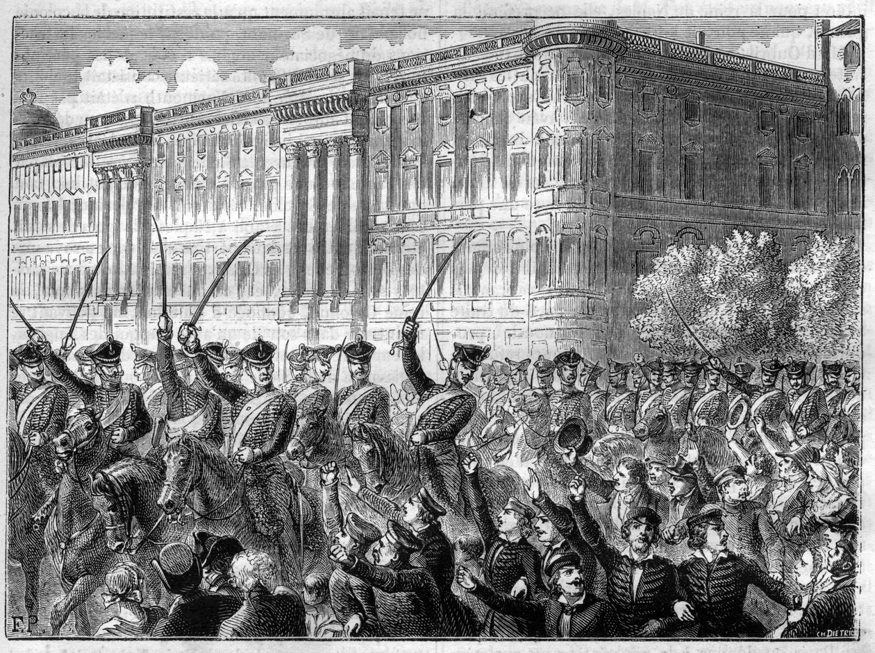begivenheder War of the Fourth Coalition 1806 - 1807 krigsbegejstring i Berlin - Fjerde koalition - Stor agitation i Berlin - Cree de guerre skyder mod Frankrig - i "Histoire de l